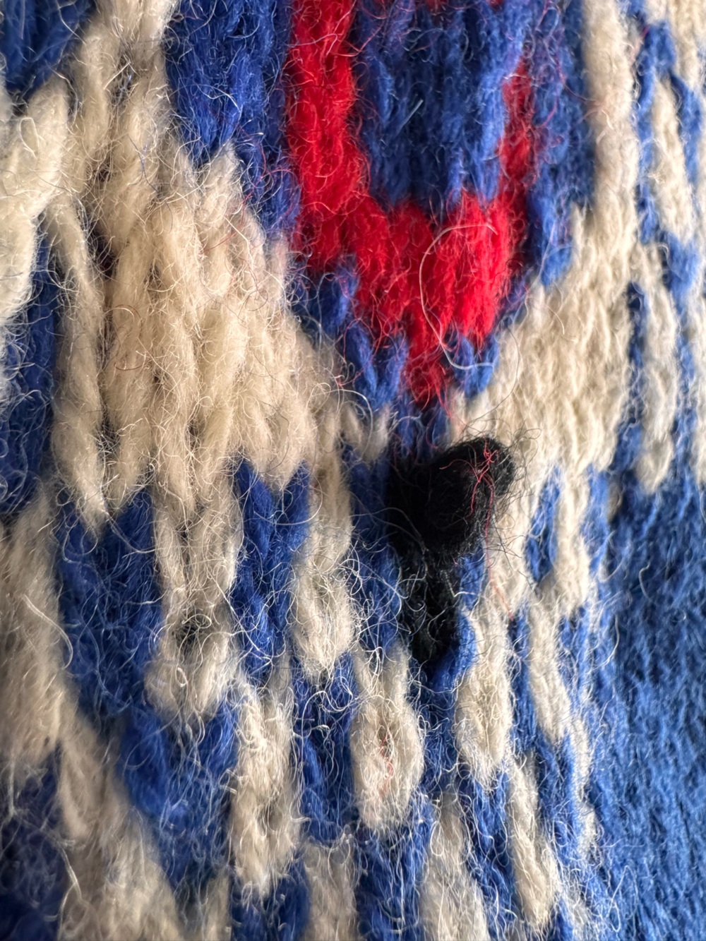Vintage Marsh Landing Hand Knit Shetland Wool Fair Isle Yoke Sweater M Blue - Picture 13 of 14